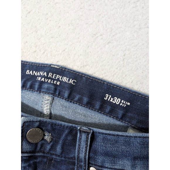 Banana Republic Traveler Jeans Mens 31x30 Blue Slim Fit Stretch Denim - Picture 2 of 9